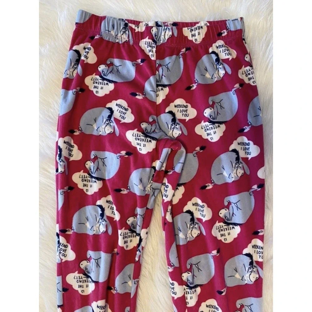 Disney Eeyore Pajamas Womens Size XS (0-2) Pink Two Piece Pajama Set - Picture 6 of 10
